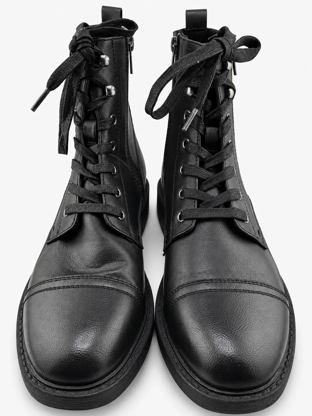 Unlisted Captain Combat Boots Mens 9.5 Black Lace Up Side Zip NWOB Lug Sole